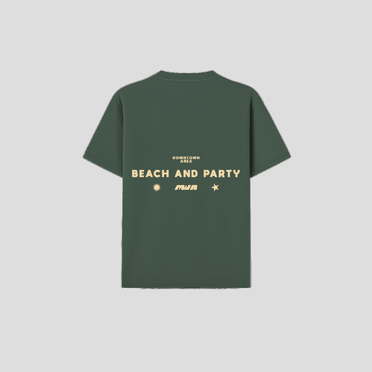 GREEN "BEACH AND PARTY" T-SHIRT