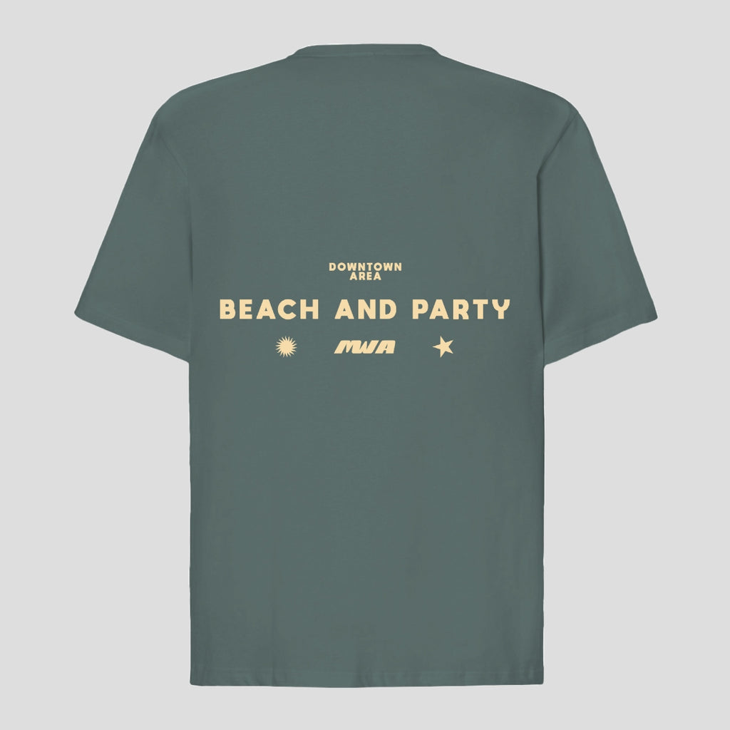 GREEN "BEACH AND PARTY" T-SHIRT