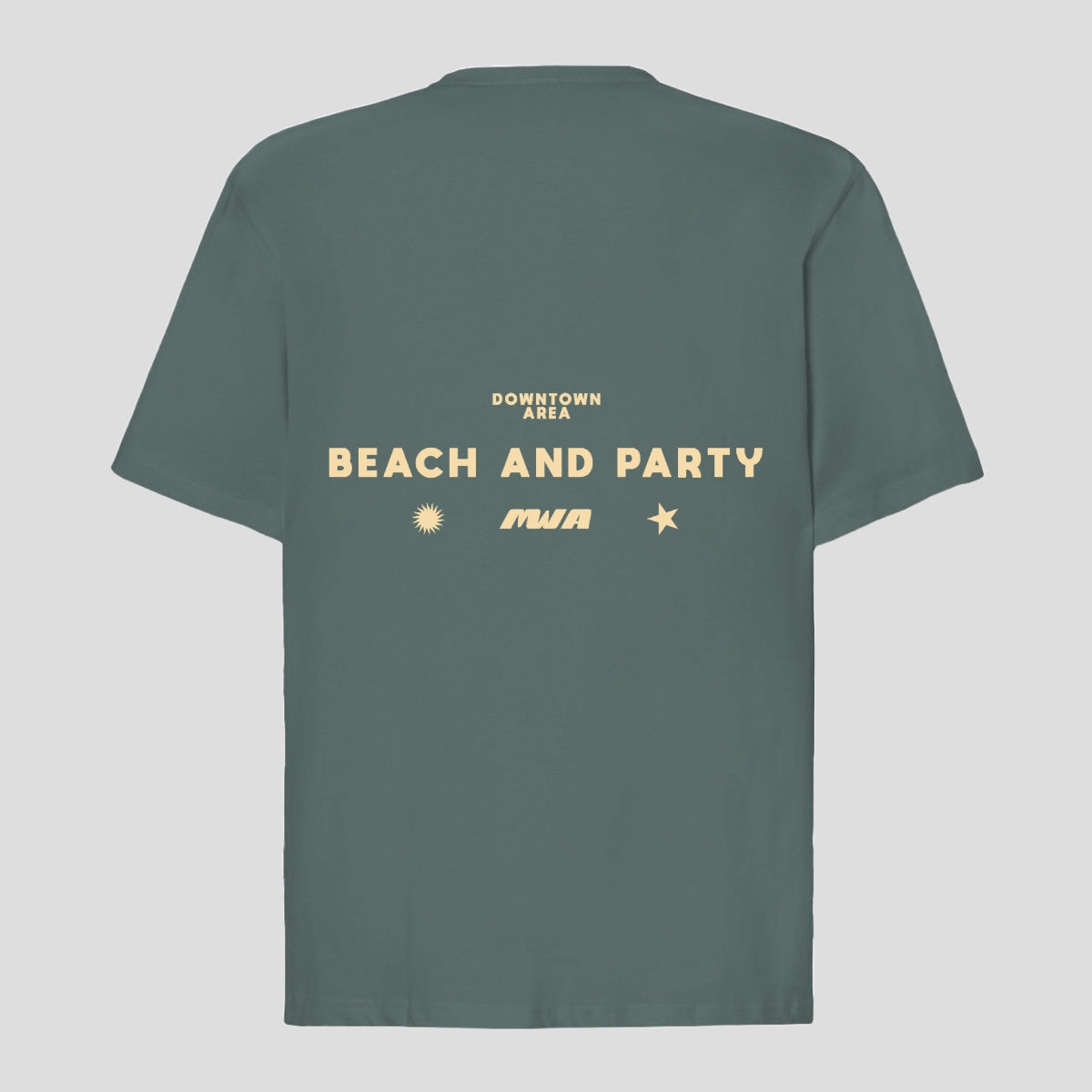 GREEN "BEACH AND PARTY" T-SHIRT
