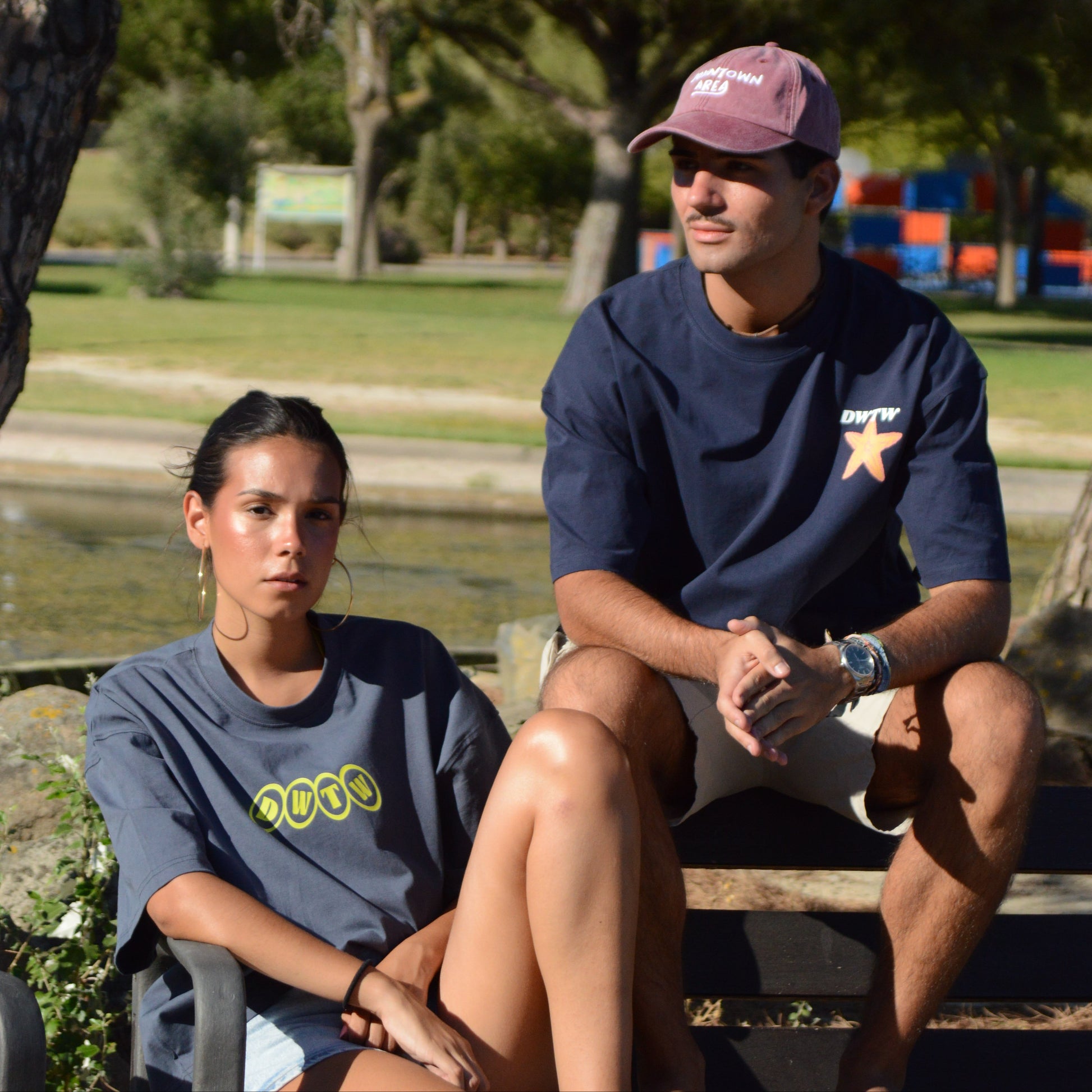 BLUE "PALMERA" T-SHIRT