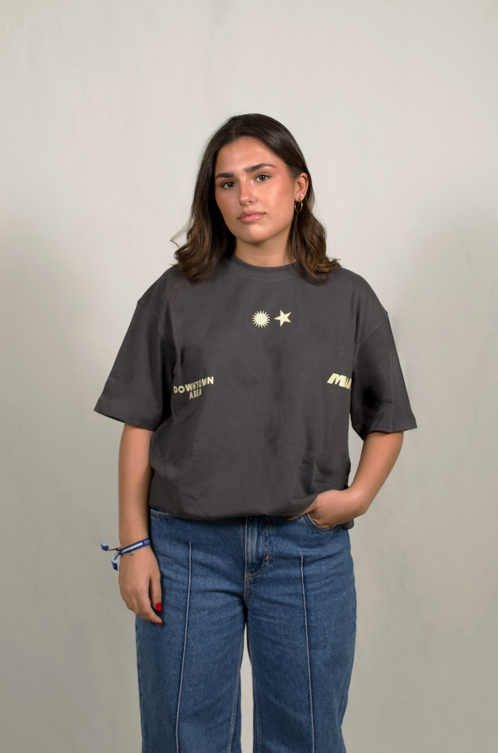 GREY "BEACH AND PARTY" T-SHIRT